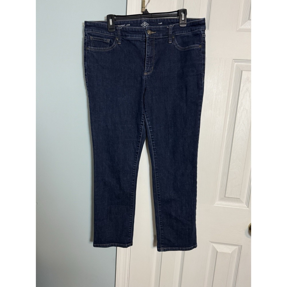 St John's Bay Straight Leg Dark Wash Jeans, 14 P